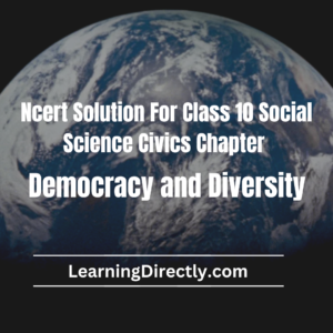 NCERT Solution For Class 10 Civics Chapter 3