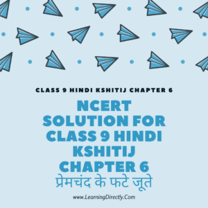 NCERT Solution For Class 9 Hindi kshitij Chapter 6