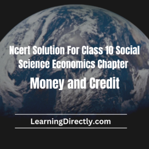 NCERT Solution For Class 10 Economics Chapter 3