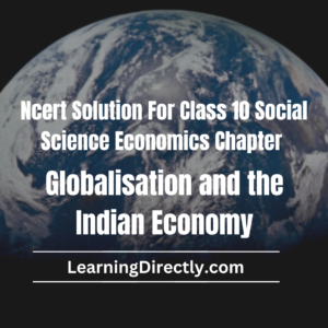 NCERT Solution For Class 10 Economics Chapter 4