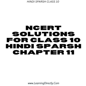 NCERT Solutions for Class 10 Hindi Sparsh Chapter 11