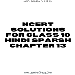 NCERT Solutions for Class 10 Hindi Sparsh Chapter 13