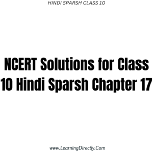 NCERT Solutions for Class 10 Hindi Sparsh Chapter 17